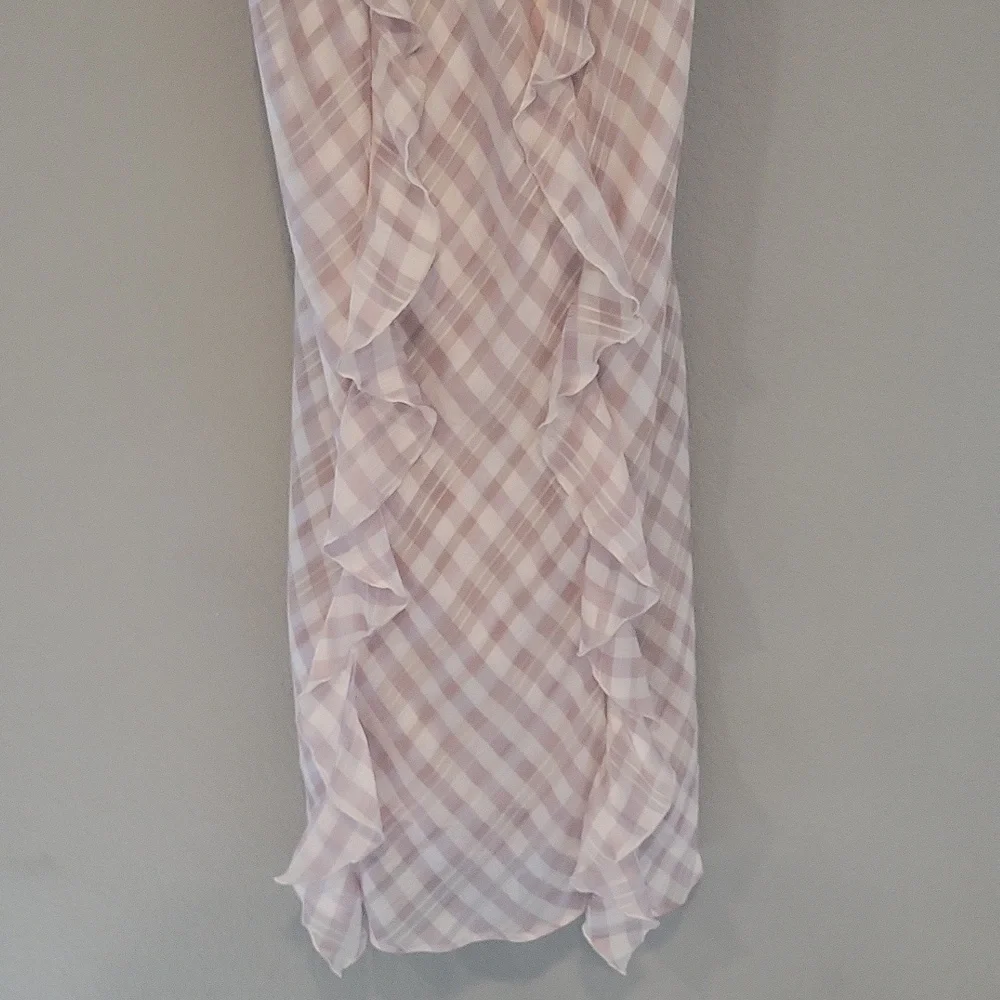 Victoria’s Secret Ruffle plaid pink dress women's L feminine adjustable straps - Picture 5 of 12